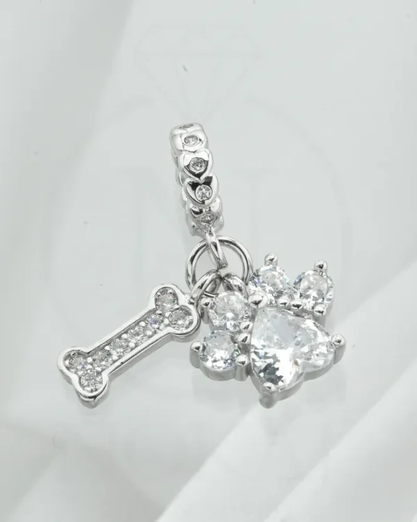 SREBRNI PRIVJESAK S CIRKONIMA - PAS I ŠAPA (S251217-152917)