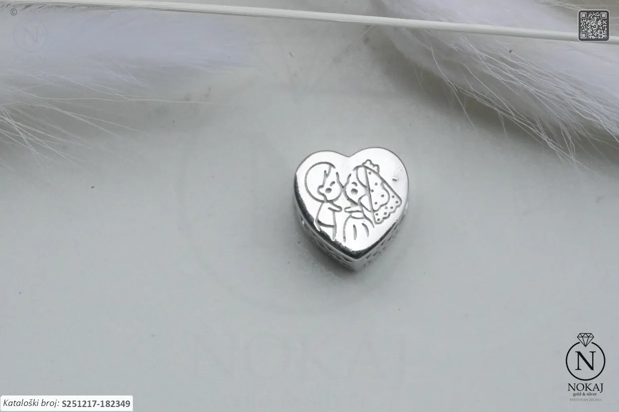 SREBRNI PRIVJESAK S CIRKONIMA - ZALJUBLJENI PAR (S251217-182349)