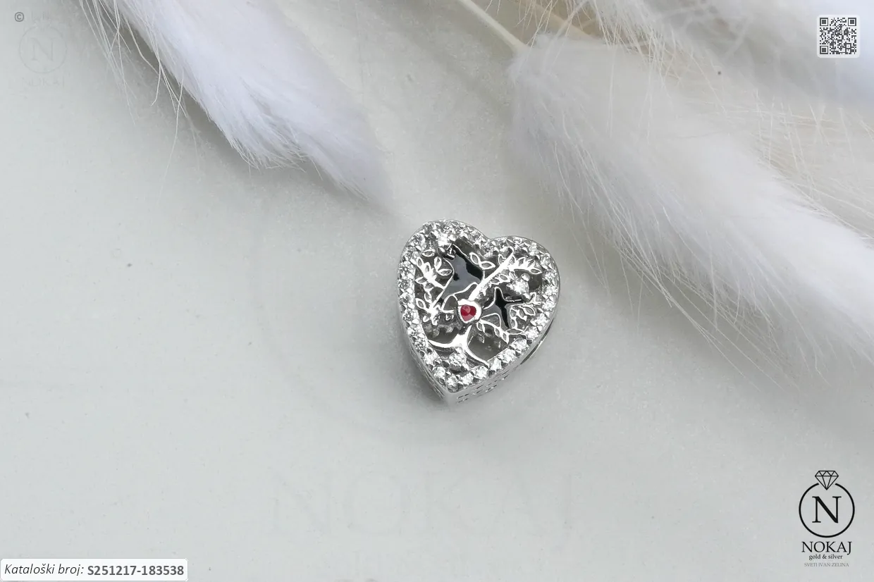 SREBRNI PRIVJESAK S CIRKONIMA - SRCE (S251217-183538)