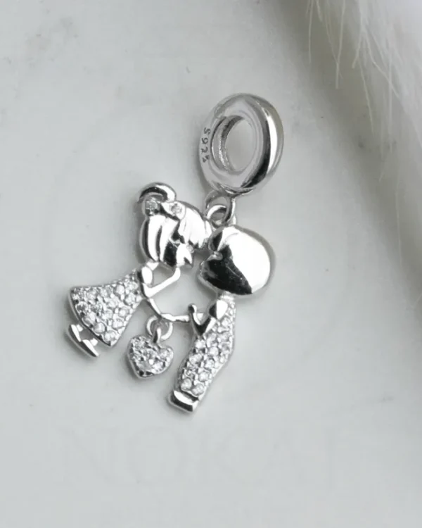 SREBRNI PRIVJESAK S CIRKONIMA - ZALJUBLJENI PAR (S251217-194405)