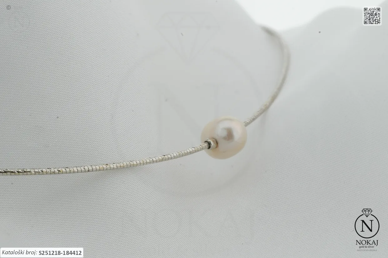 SREBRNA OGRLICA S BISEROM (S251218-184412) - Slika 2