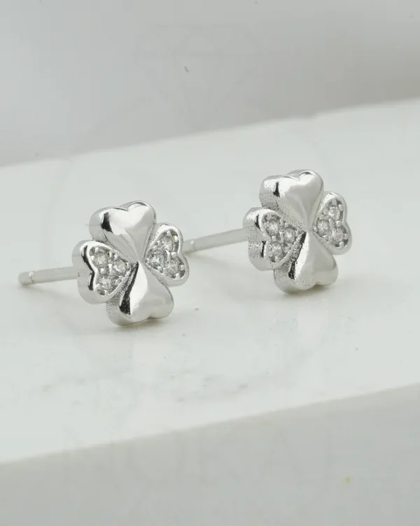 SREBRNE NAUŠNICE S CIRKONOM - DJETELINA (S251218-192533)