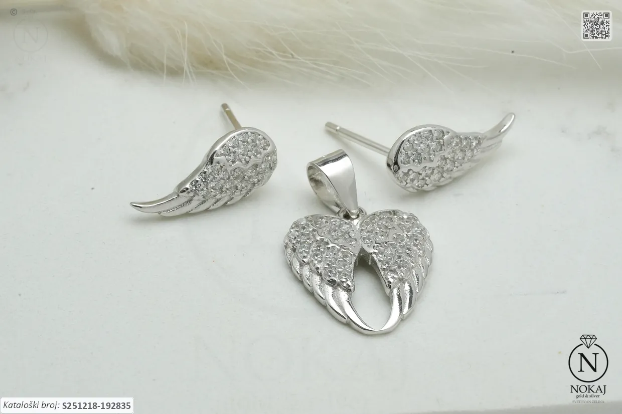 SREBRNI KOMPLET S CIRKONIMA - ANĐELOVA KRILA (S251218-192835)