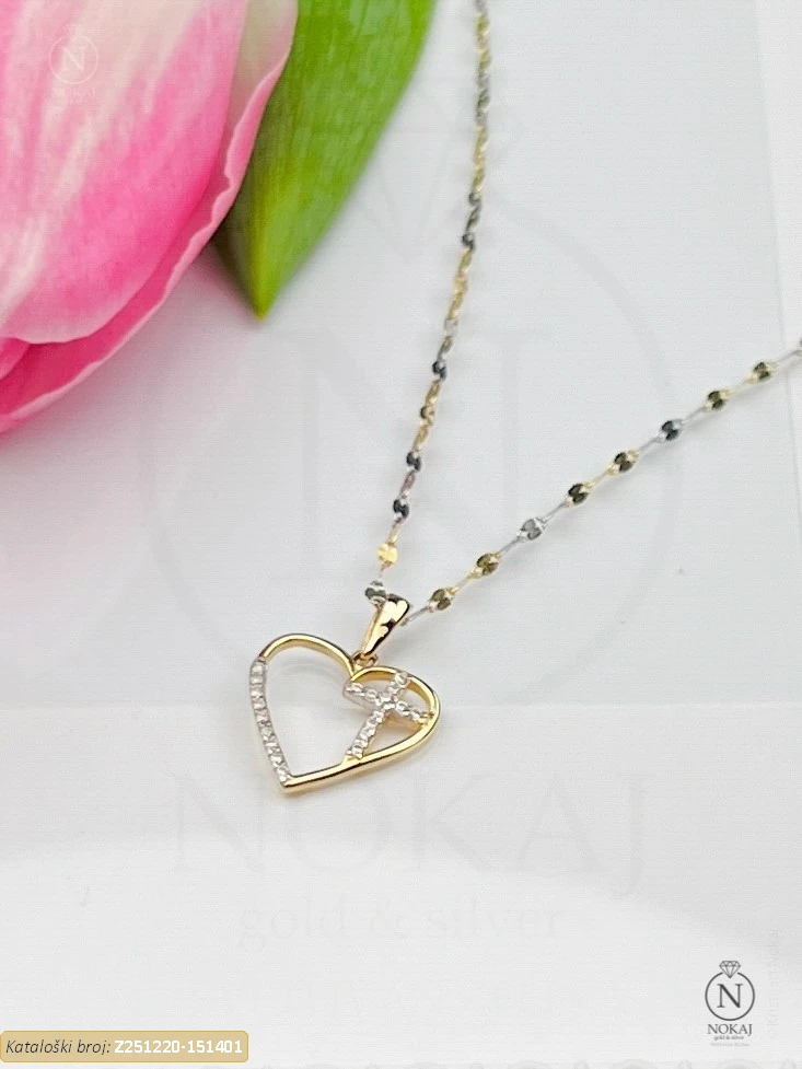 ZLATNA OGRLICA S CIRKONIMA - SRCE (Z251220-151401)