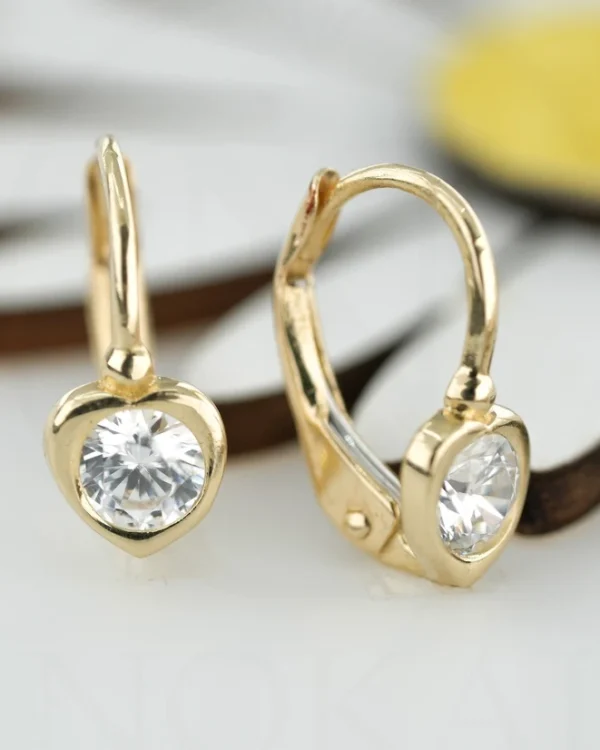 ZLATNE DJEČJE NAUŠNICE S CIRKONOM - SRCE (Z251222-135802)