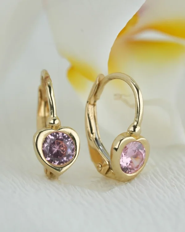 ZLATNE DJEČJE NAUŠNICE S CIRKONOM - SRCE (Z251222-140127)