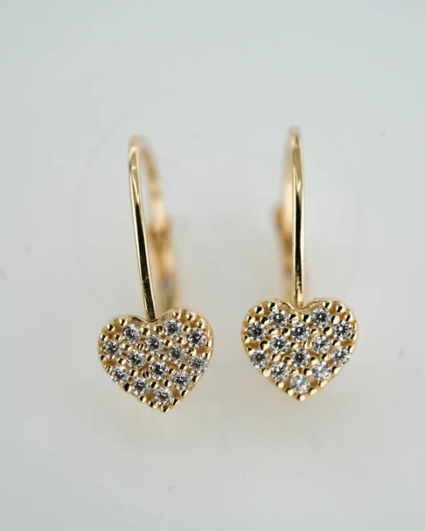 ZLATNE DJEČJE NAUŠNICE S CIRKONIMA - SRCE (Z251222-140226)