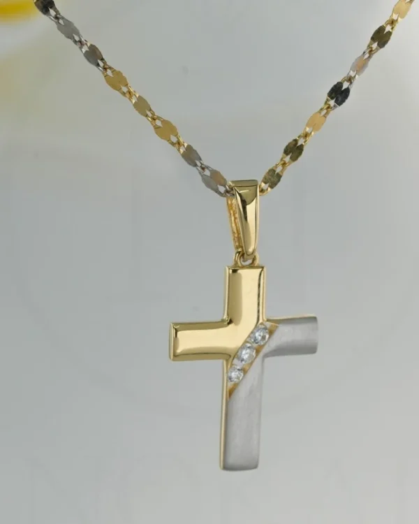 ZLATNA OGRLICA S CIRKONIMA - KRIŽ (Z251222-185750)