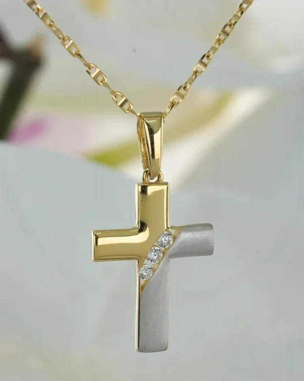 ZLATNA OGRLICA S CIRKONIMA - KRIŽ (Z251222-191905)