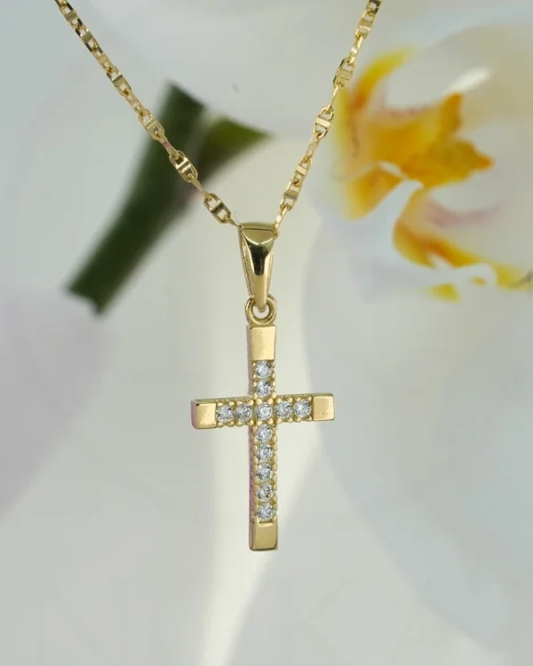 ZLATNA OGRLICA S CIRKONIMA - KRIŽ (Z251222-192030)