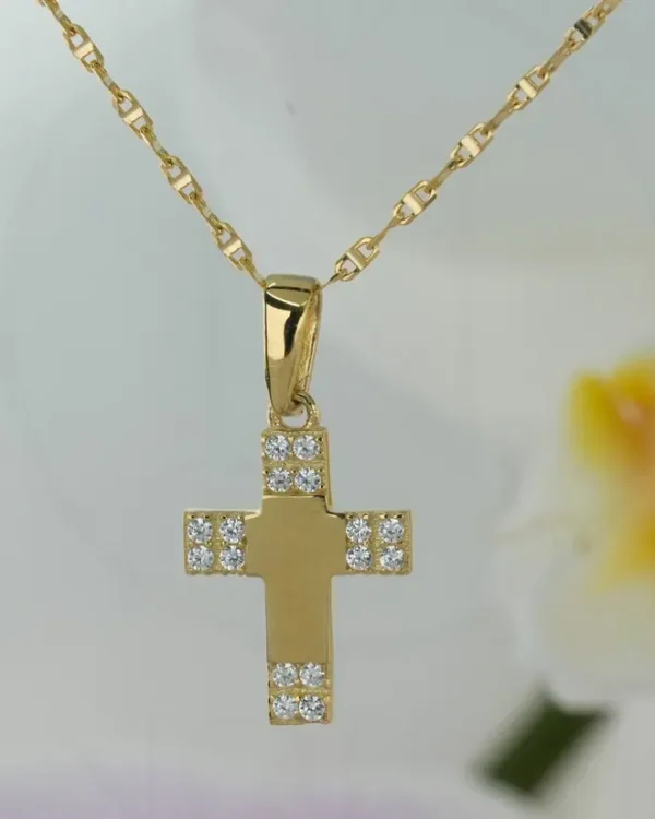 ZLATNA OGRLICA S CIRKONIMA - KRIŽ (Z251223-075219)