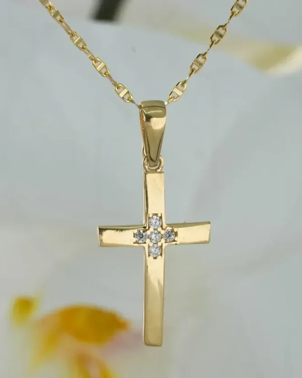 ZLATNA OGRLICA S CIRKONIMA - KRIŽ (Z251223-080058)