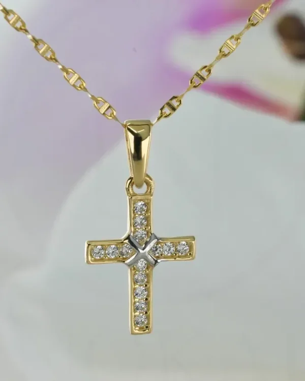 ZLATNA OGRLICA S CIRKONIMA - KRIŽ (Z251223-080301)