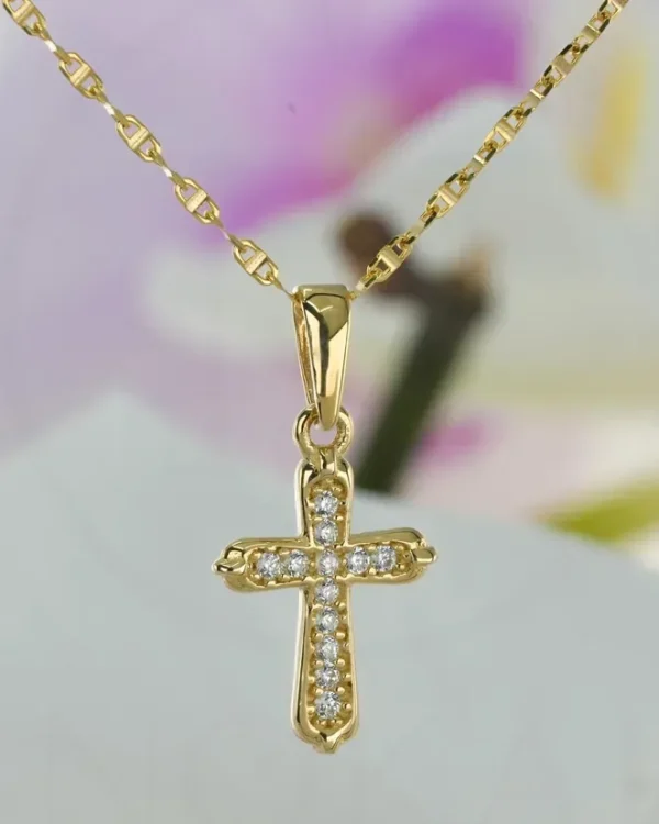ZLATNA OGRLICA S CIRKONIMA - KRIŽ (Z251223-080433)