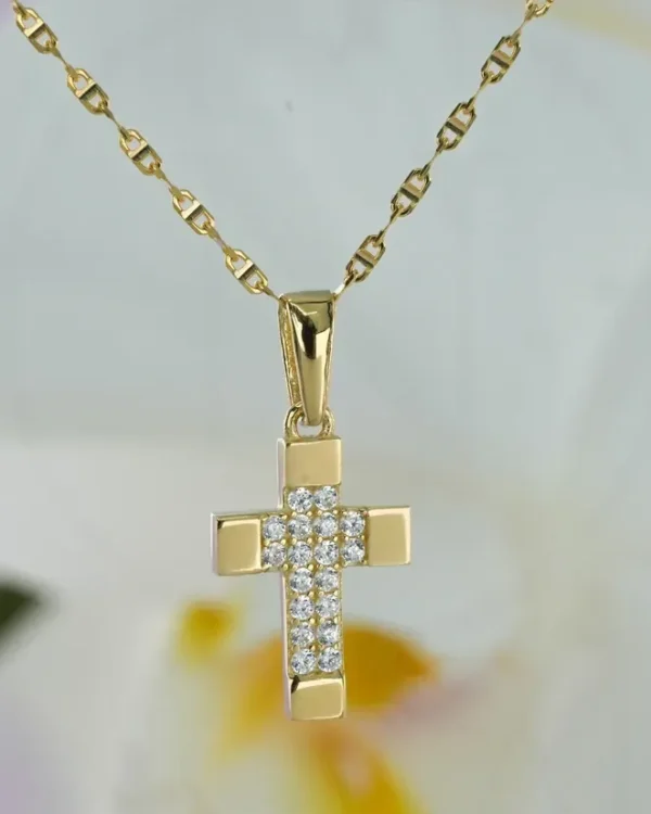 ZLATNA OGRLICA S CIRKONIMA - KRIŽ (Z251223-080518)