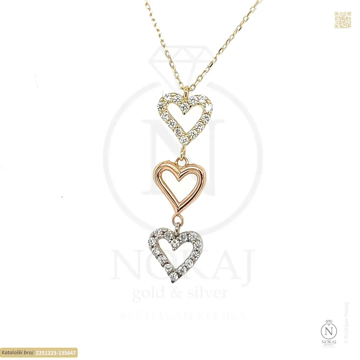 ZLATNA OGRLICA S CIRKONIMA - SRCE (Z251223-135647)
