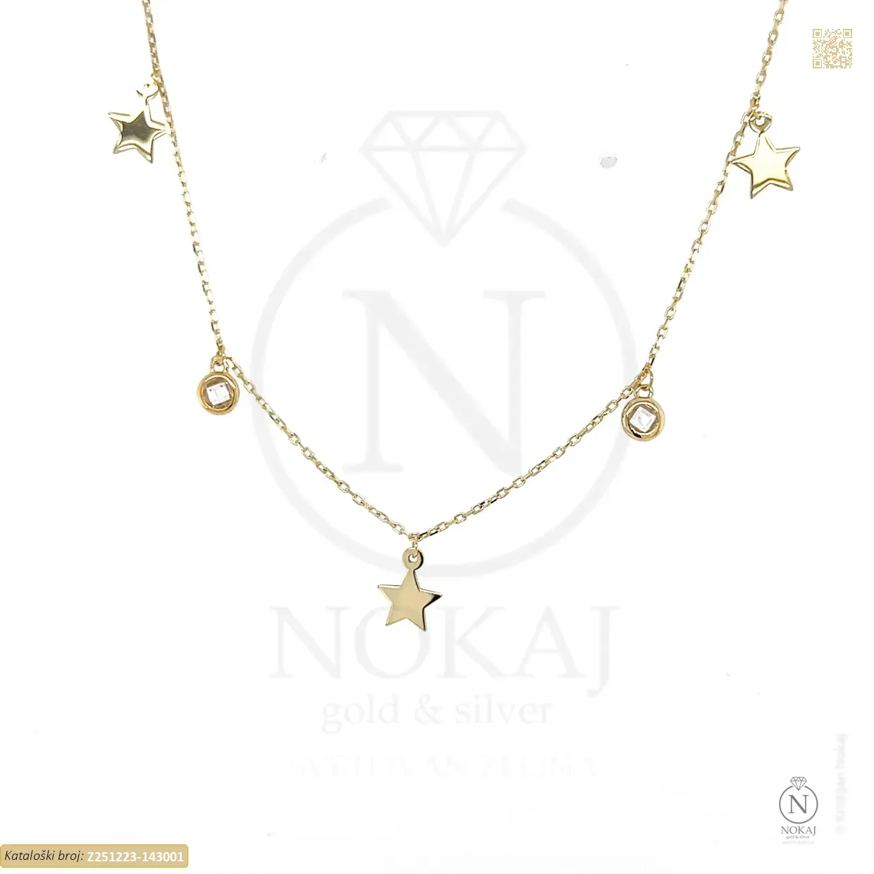 ZLATNA OGRLICA S CIRKONIMA - ZVIJEZDA (Z251223-143001)