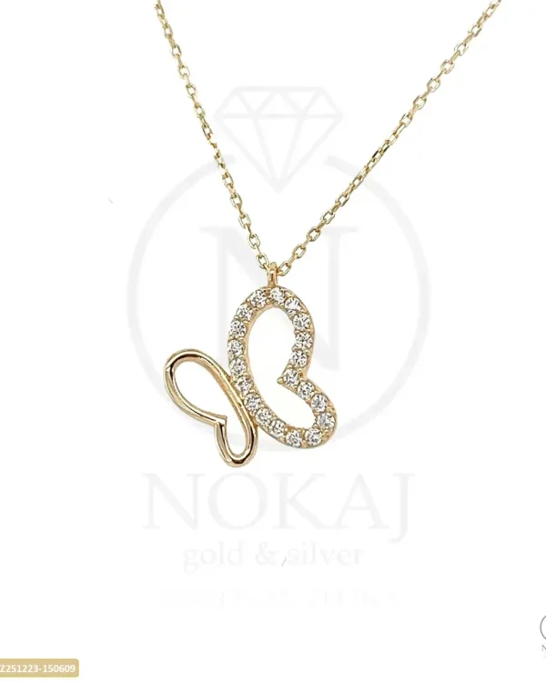 ZLATNA OGRLICA S CIRKONIMA - LEPTIR (Z251223-150609)