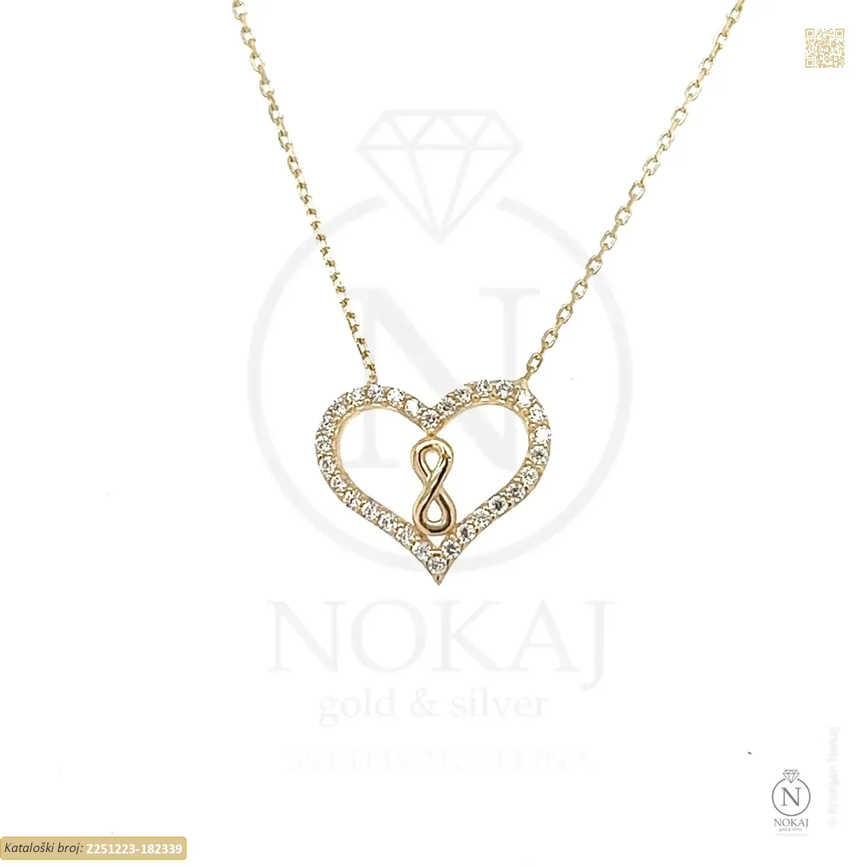 ZLATNA OGRLICA S CIRKONIMA - SRCE (Z251223-182339)