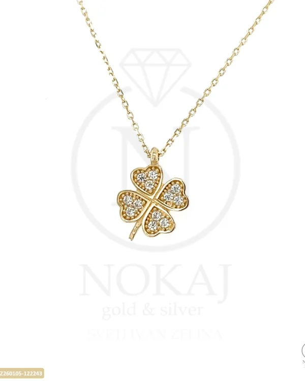 ZLATNA OGRLICA S CIRKONIMA - DJETELINA (Z260105-122243)