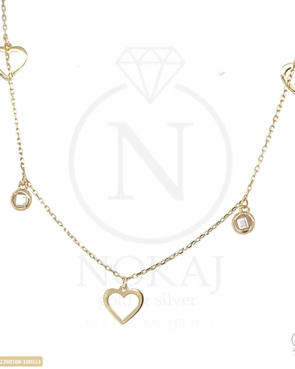 ZLATNA OGRLICA S CIRKONIMA - SRCE (Z260108-100513)