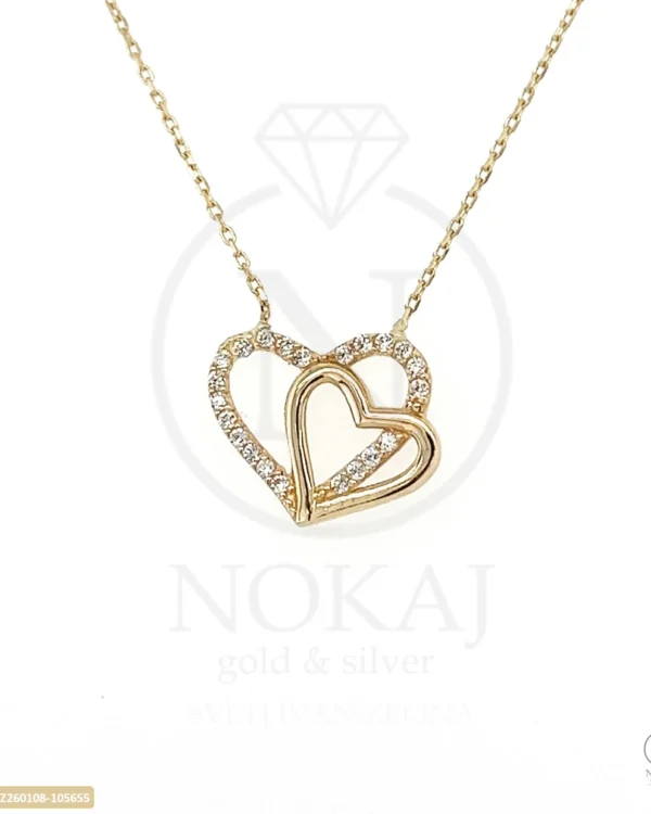 ZLATNA OGRLICA S CIRKONIMA - SRCE (Z260108-105655)