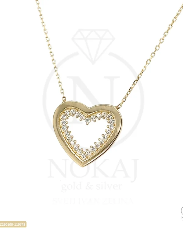 ZLATNA OGRLICA S CIRKONIMA - SRCE (Z260108-110743)