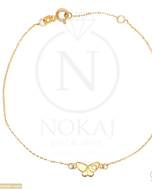 ZLATNA NARUKVICA S CIRKONOM - LEPTIR (Z260109-115453)