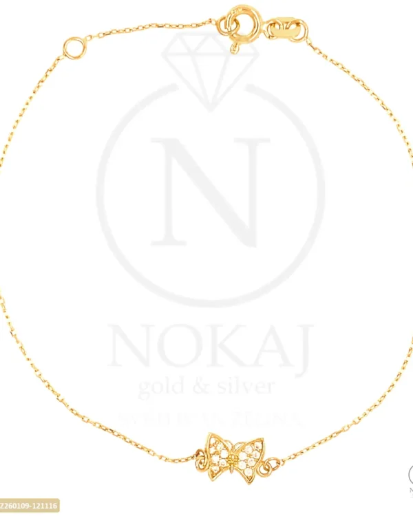 ZLATNA NARUKVICA S CIRKONIMA - LEPTIR (Z260109-121116)