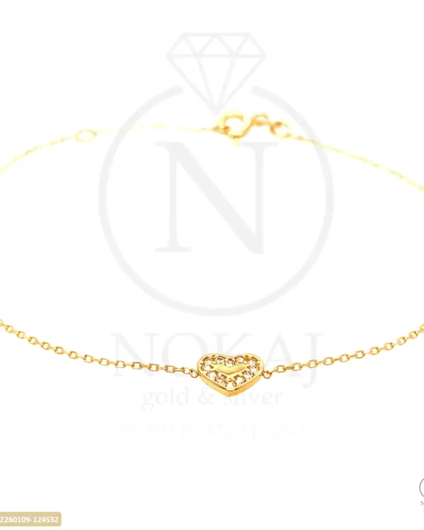 ZLATNA NARUKVICA S CIRKONIMA - SRCE (Z260109-124532)