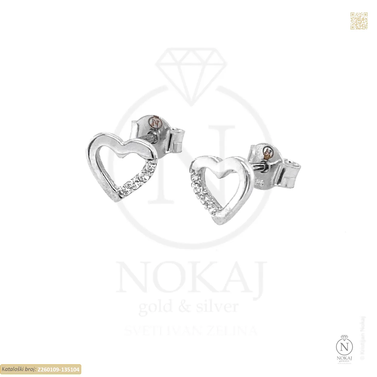 ZLATNE NAUŠNICE S CIRKONIMA - SRCE (Z260109-135104)