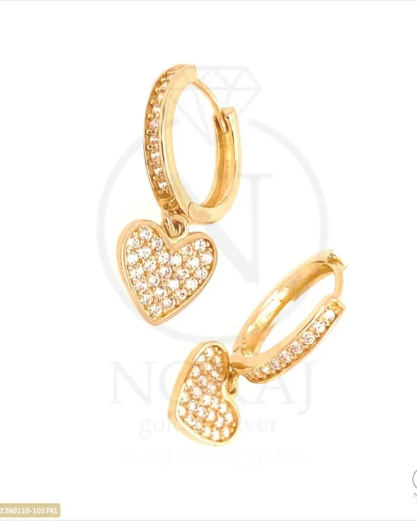 ZLATNE NAUŠNICE S CIRKONIMA - SRCE (Z260110-105741)