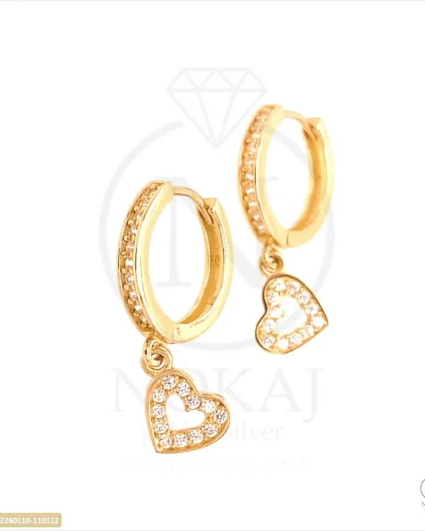 ZLATNE NAUŠNICE S CIRKONIMA - SRCE (Z260110-110112)