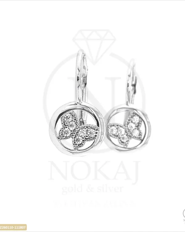 ZLATNE NAUŠNICE S CIRKONIMA - LEPTIR (Z260110-111807)