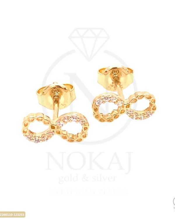 ZLATNE NAUŠNICE S CIRKONIMA - BESKONAČNOST (Z260110-123253)