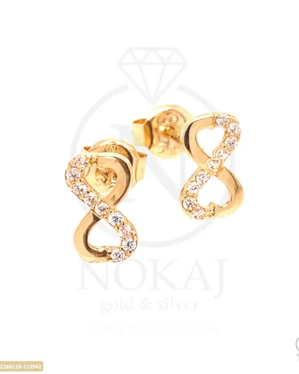 ZLATNE NAUŠNICE S CIRKONIMA - BESKONAČNOST (Z260110-123942)