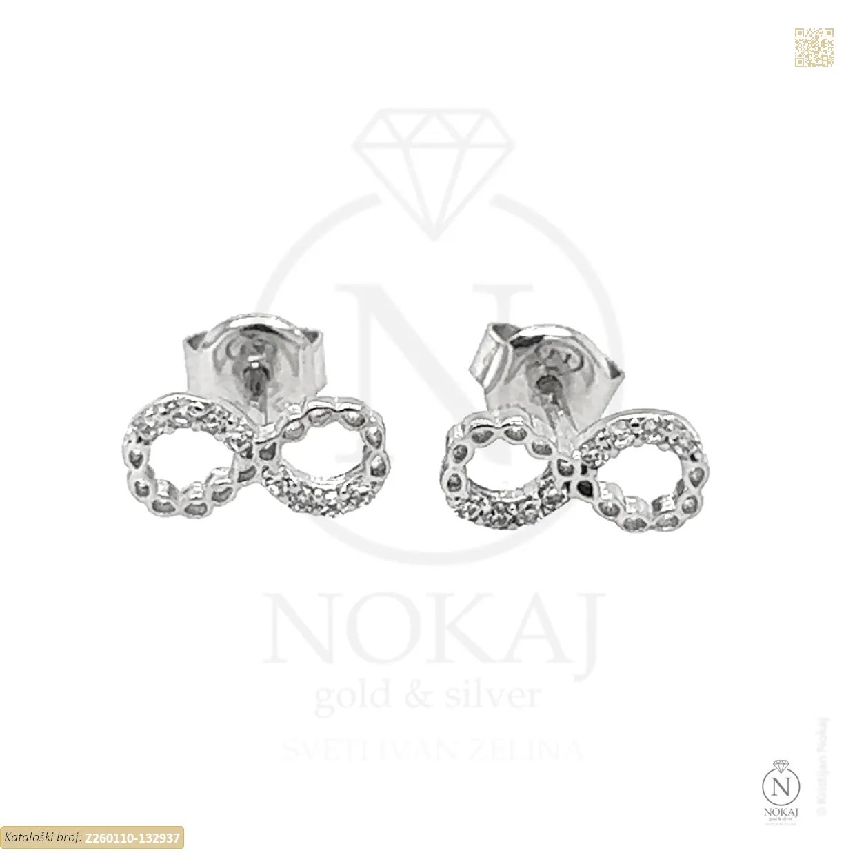 ZLATNE NAUŠNICE S CIRKONIMA - BESKONAČNOST (Z260110-132937)