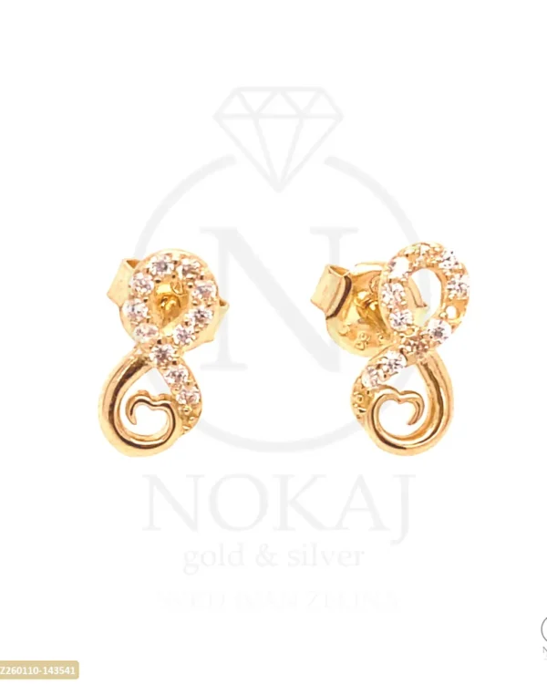 ZLATNE NAUŠNICE S CIRKONIMA - BESKONAČNOST (Z260110-143541)