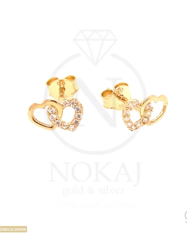 ZLATNE NAUŠNICE S CIRKONIMA - SRCE (Z260112-165320)