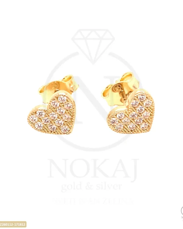 ZLATNE NAUŠNICE S CIRKONIMA - SRCE (Z260112-171812)