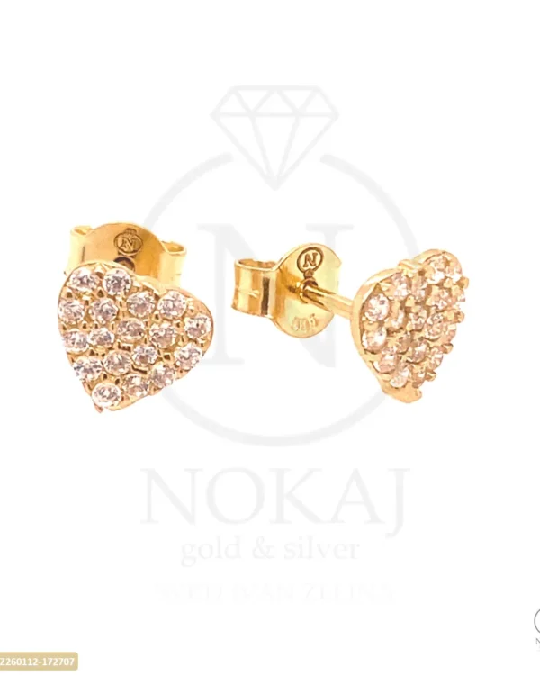 ZLATNE NAUŠNICE S CIRKONIMA - SRCE (Z260112-172707)