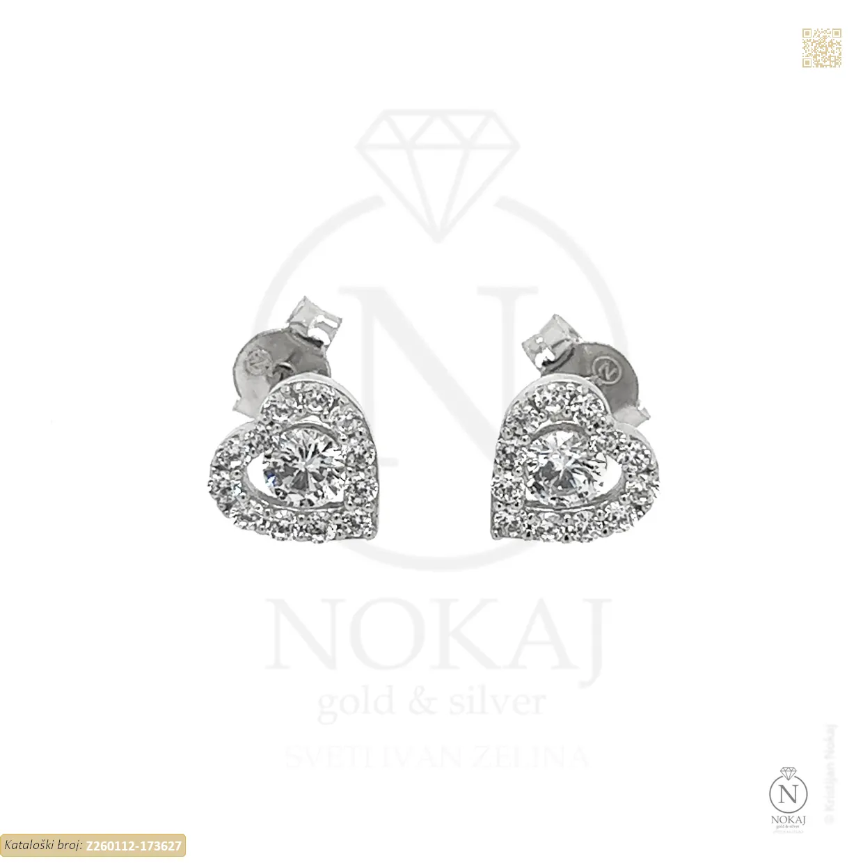 ZLATNE NAUŠNICE S CIRKONIMA - SRCE (Z260112-173627)
