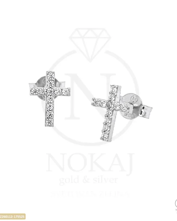 ZLATNE NAUŠNICE S CIRKONIMA - KRIŽ (Z260112-175525)