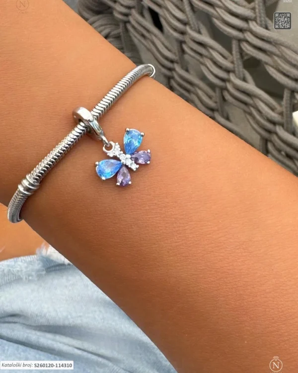 SREBRNI PRIVJESAK S CIRKONIMA - LEPTIR (S260120-114310)