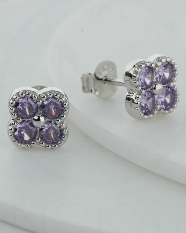 SREBRNE NAUŠNICE S CIRKONOM - DJETELINA (S260127-181640)