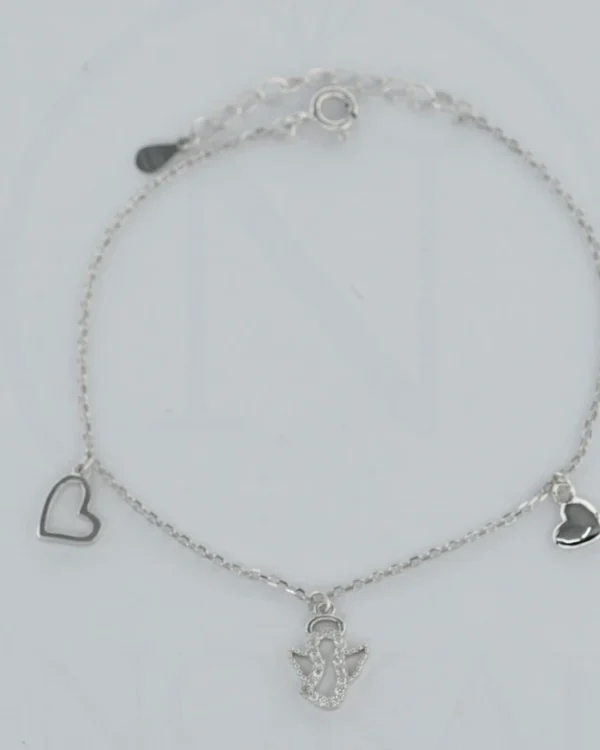 SREBRNA NARUKVICA S CIRKONOM - SRCE (S260130-183927)