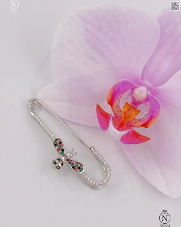 SREBRNI BROŠ S CIRKONIMA - LEPTIR (S260205-133159)