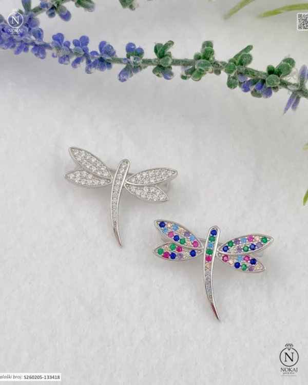 SREBRNI BROŠ S CIRKONIMA - LEPTIR (S260205-133418)