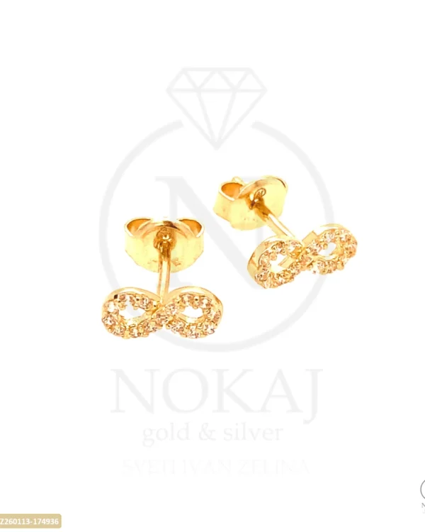 ZLATNE NAUŠNICE S CIRKONIMA - BESKONAČNOST (Z260113-174936)