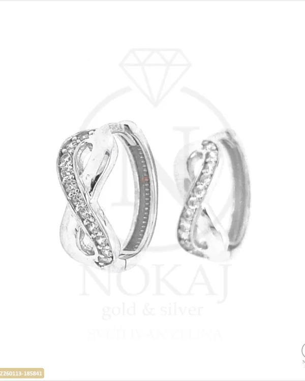 ZLATNE NAUŠNICE S CIRKONIMA - BESKONAČNOST (Z260113-185841)